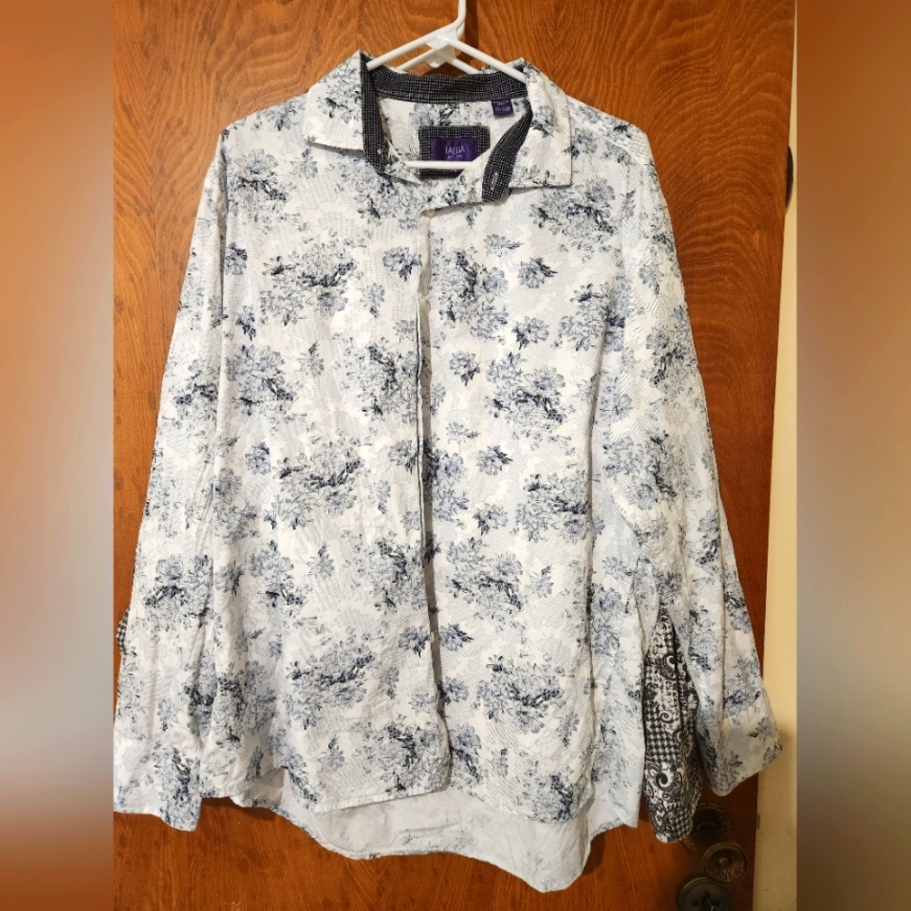 Tallia Mens Floral Button Down Shirt